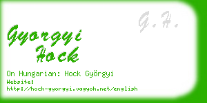 gyorgyi hock business card